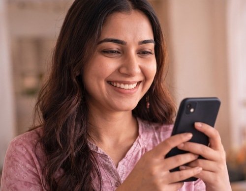 Woman using her smartphone